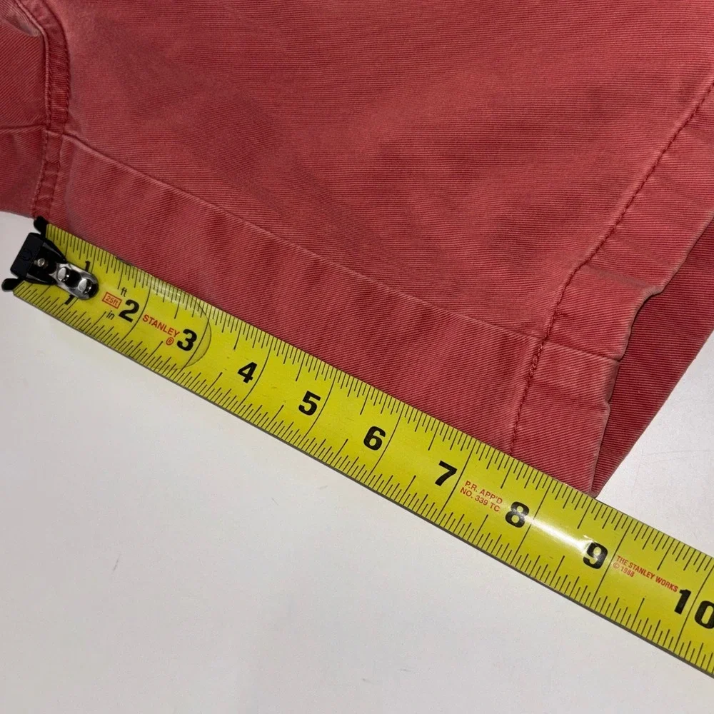J Crew Chino Shorts Mens 34 Fits 32 Salmon Pink Button Fly Cotton Preppy